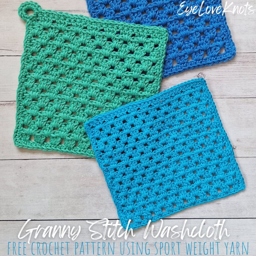 granny stitch washcloth free crochet pattern using sport weight yarn