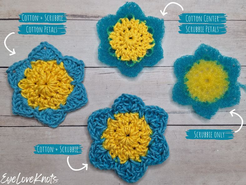 scrubbie flower yarn combinations