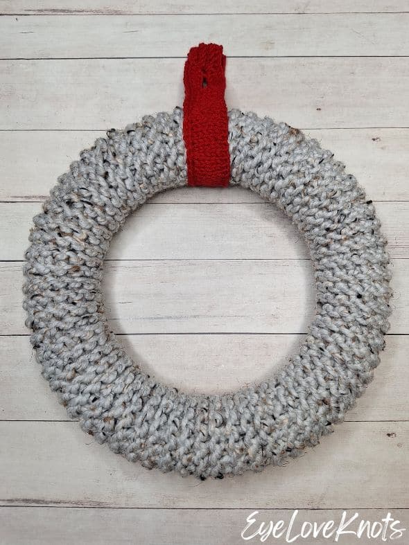 knit wreath with hanger